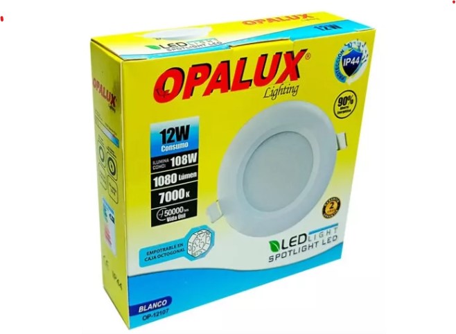 PANEL LED EMPOTRAR 12W DICROICO LUZ DIA OPALUX