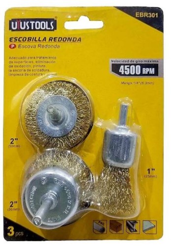 JUEGO DE ESCOBILLA PARA TALADRO 3PS UYUTOOLS EBR301
