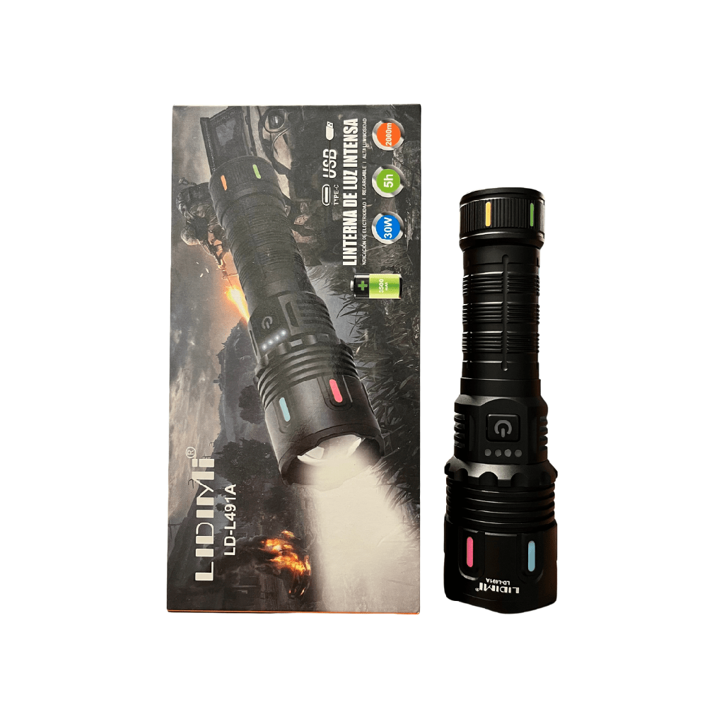 LINTERNA 30W USB DE ALUMINIO LIDIMI LD-L1615A