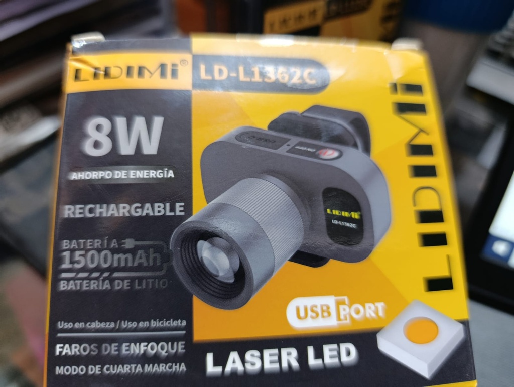 LINTERNA DE CAVEZA 8W USB ALUMINIO LIDIMI LD-L1362C
