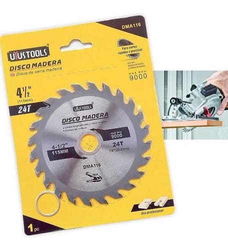 DISCO PARA MADERA UYUSTOOLS 4.1/2'' 24 TEETH DMA116