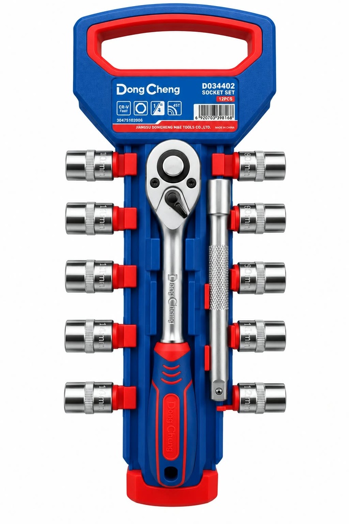 JUEGO DE DADOS DE 12PS 1/4 DONG CHENG MALETA D034402