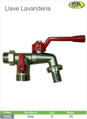 CAÑO DOBLE JARDIN 1/2 LAVADORA C&A