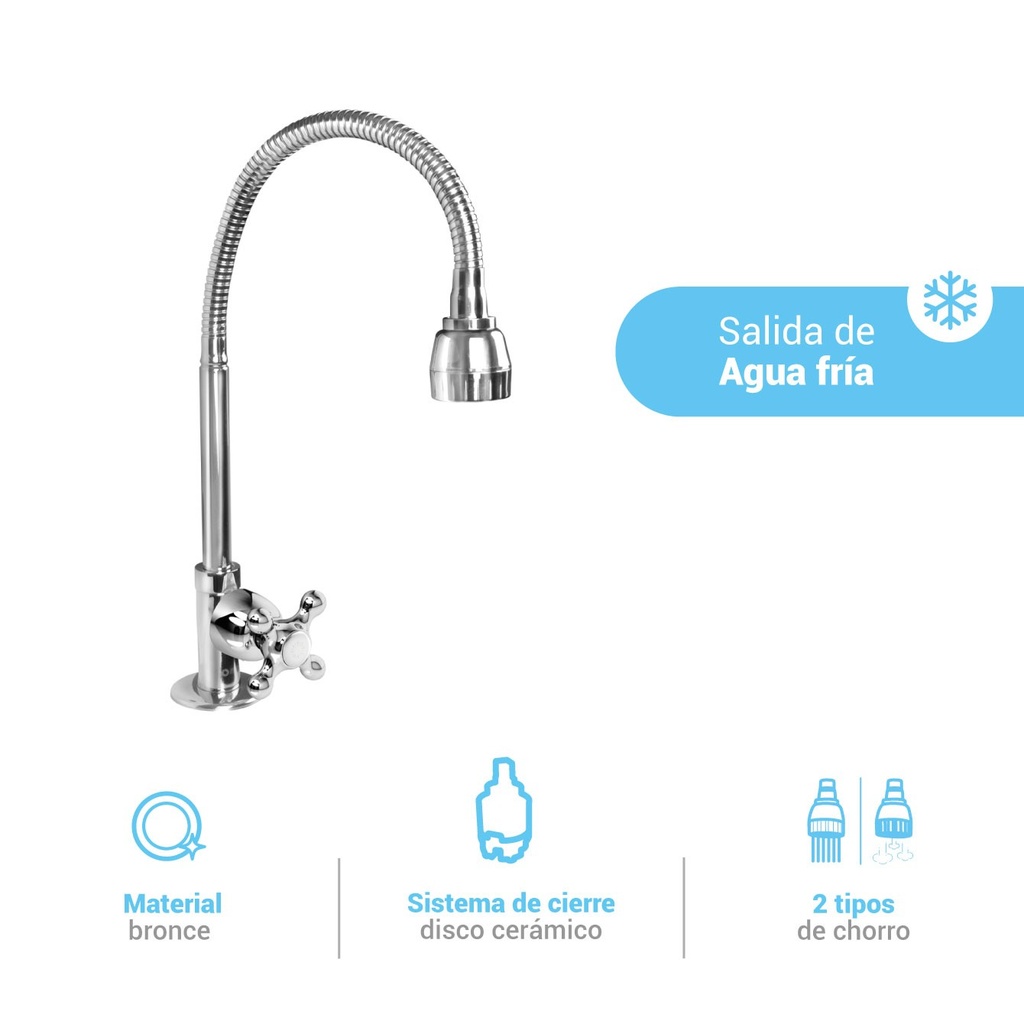 CAÑO FLEXIBLE ALTO P/COCINA MUEBLE MONACO 11500001