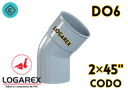CODO 2X45 DESAGUE LOGAREZ