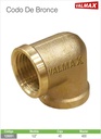 CODO BRONCE 1/2 SEMI PESADO VALMAX
