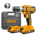TALADRO INGCO PERCUTOR INALAMBRICO 20V 2AM 3/8 + MALETA