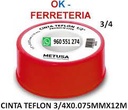 TEFLON ROJO 3/4'' 10MT