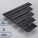 SUMIDERO C/TRAMPA RECTANGULAR NEGRO 10 X 60CM NEW REC16-N